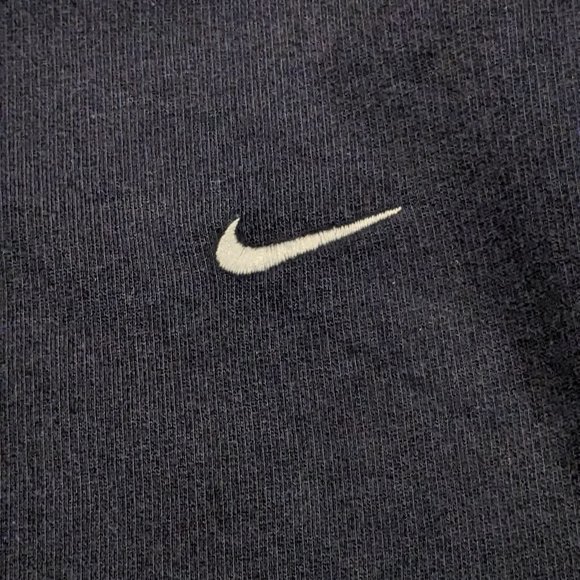 Vintage Y2K Nike Silver Bar Navy Heavyweight Hoodie - XXL - Picture 3 of 4